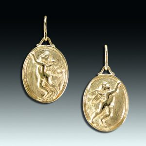 "Cherub" 14 karat gold earrings