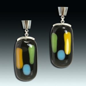 "Notable Miro" art glass earrings