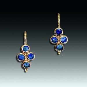 "Sapphire Petit Fours" sapphire earwires