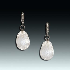 "Ice Sky" 18 karat white gold and quartz earrings