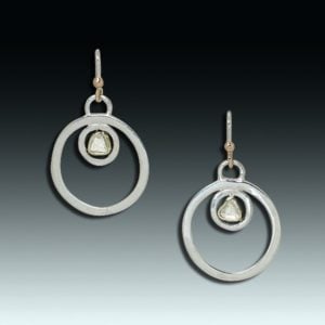 "Clarity" silver and gold earrings