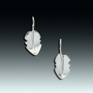 "Serrated Leaf" sterling silver earrings