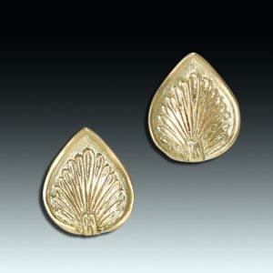 "Roman Lotus" 18 karat gold earrings