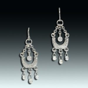 "Chandelierings" 18k white gold earwires