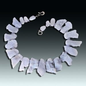 "In the heart of the glaciers" natural blue chalcedony necklace