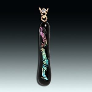 "I only play the fool" art glass pendant