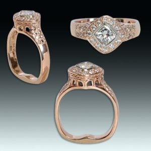 "Passion" blush gold diamond ring