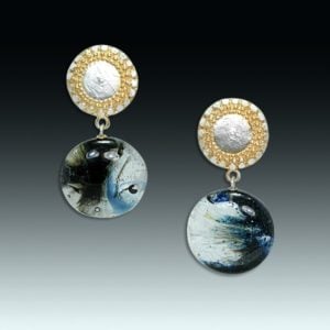 "Magnetic Pole" art glass earrings