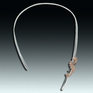 "The world below the brine" sterling silver and 14k blush gold necklace