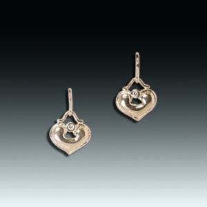"Young Roxanne" 14 karat gold and diamond earrings