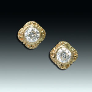 "Grand Veronica" diamond and 18k gold earrings
