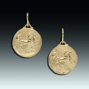 "March to Empire" 14 karat gold earrings