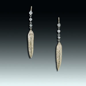"Light as Air" 14k gold and diamond earrings