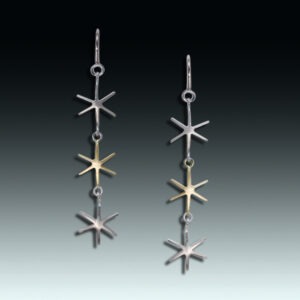 "Social Distancing" 14k gold and 14k white gold earrings