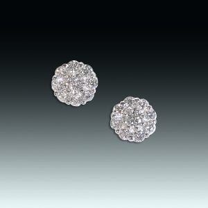 "Cupid's Flowers" diamond and platinum earrings