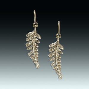 "Golden Ferns" 14K gold earrings