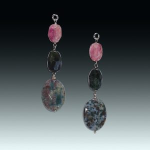 "That which lies hidden" tourmaline and 14k white gold removable drops