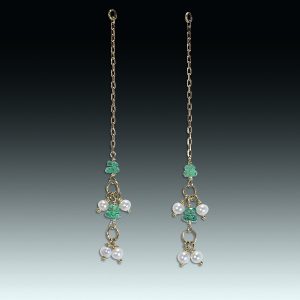 "And you Peaseblossom!" emerald, keshi pearl and 18k gold removable drops