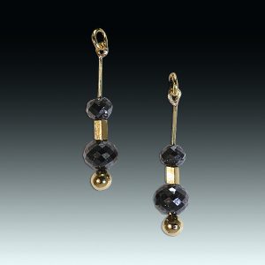 Black diamond and 20k gold removable drops
